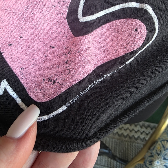 Grateful Dead Custom Cut Cropped Black Tank Top with Pink and Blue Bear M? - Picture 5 of 15